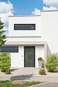 Modernes Haus mit Vorgarten, Keramik Art-Steel Kollektion, Rodenberg