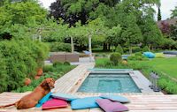eigener Pool, Hund im Garten, Balena