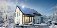 Haus mit Photovoltaikanlage auf dem Dach, allkauf haus