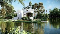 Mikro-Single-Haus, Betonfertigteile, moderne Architektur