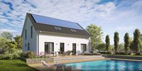 Haus mit Solaranlage auf dem Dach, allkauf haus