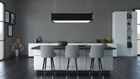 Deckenhaube, Lichtobjekt für Küche, Dunstabzug mit LED, Silverline, Lightline, moderne Küche