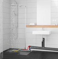 Bodengleiche Dusche mit Abwassersystem, Bodengleiche Dusche mit Bodenablaufpumpe, Jung Pumpen GmbH