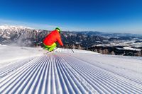 Abfahrt, Skifahren, Berge, Schnee, WimnrerRegion Villach