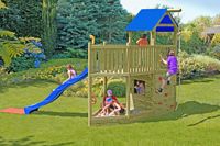 Garten, Kinder im Garten, Spielanlage „Sitting Bull“, Multi-Play-System, Spielgeräte, Spielplatz, Delta Gartenholz