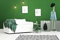 Wohnzimmer mit grüner Wandfarbe, Erfurt