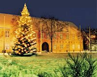 Weihnachtsbaum vor Schloss, Bad Bramstedt